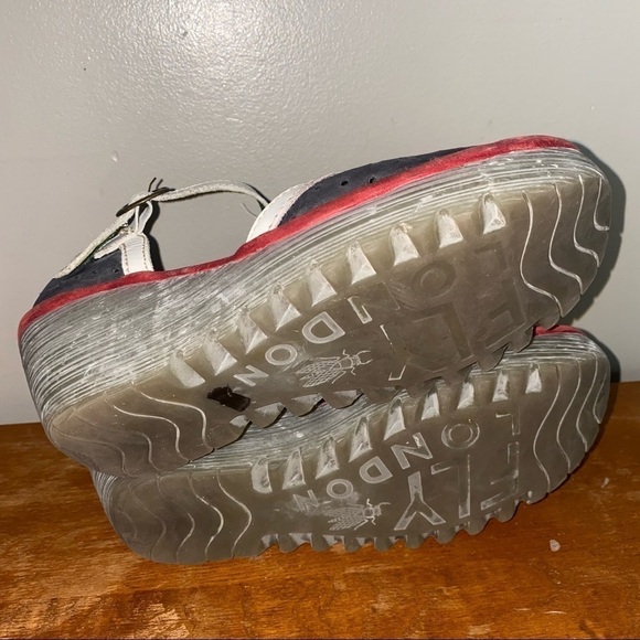 Fly London Women's Wedges - Black, White, and Green - Picture 6 of 9